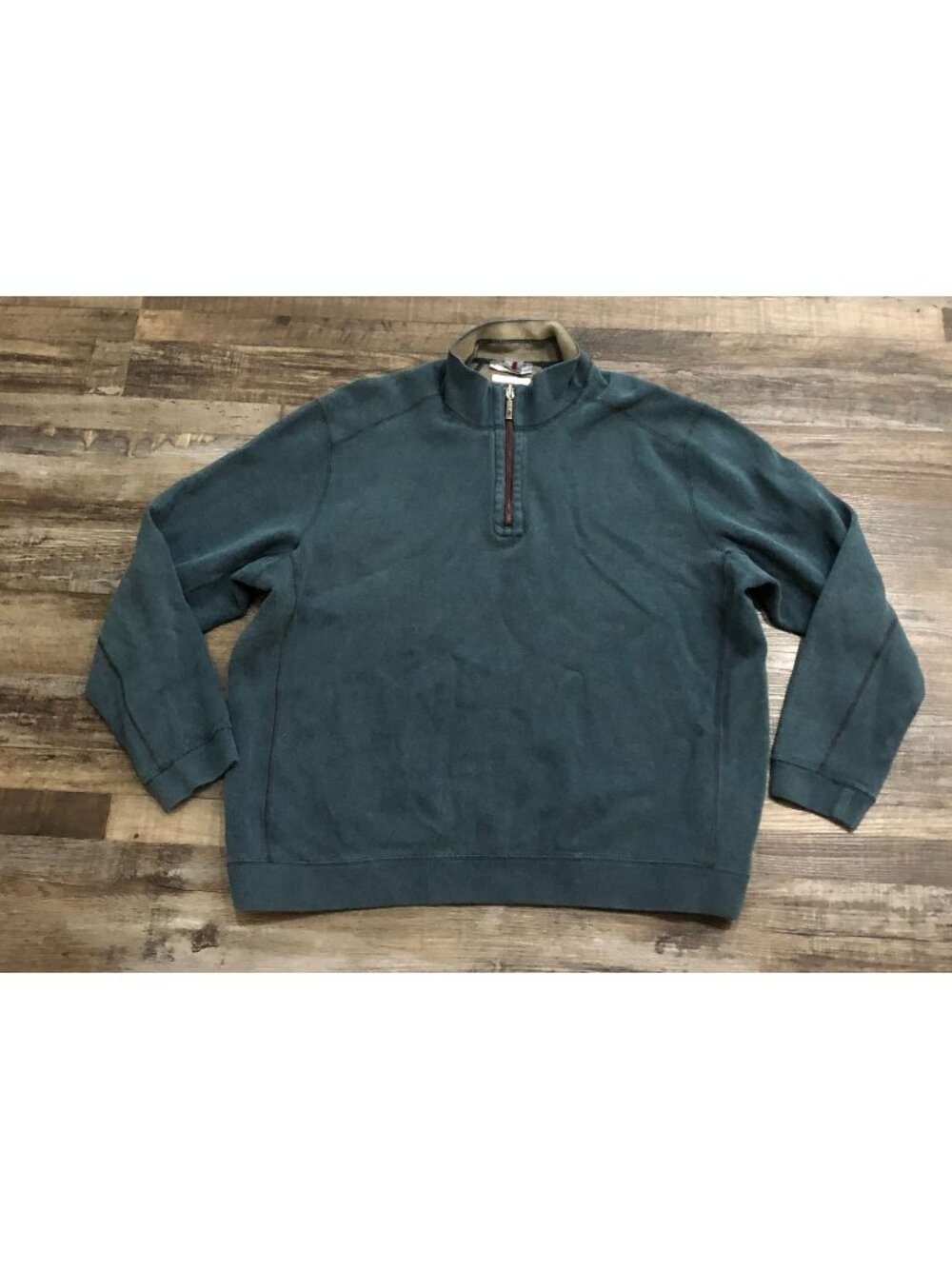 Tommy Bahama Mens XL Blue & Gray 1/4 Zip Reversible Sweater